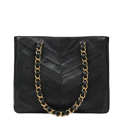 Laseine Medium Nappa Leather Shopping Bag - Black - Image 2