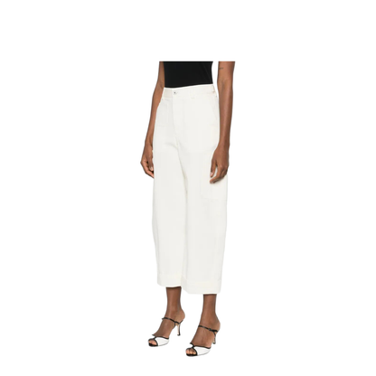 COTTON AND WOOL COCOON CROPPED CARGO PANTS - Image 2