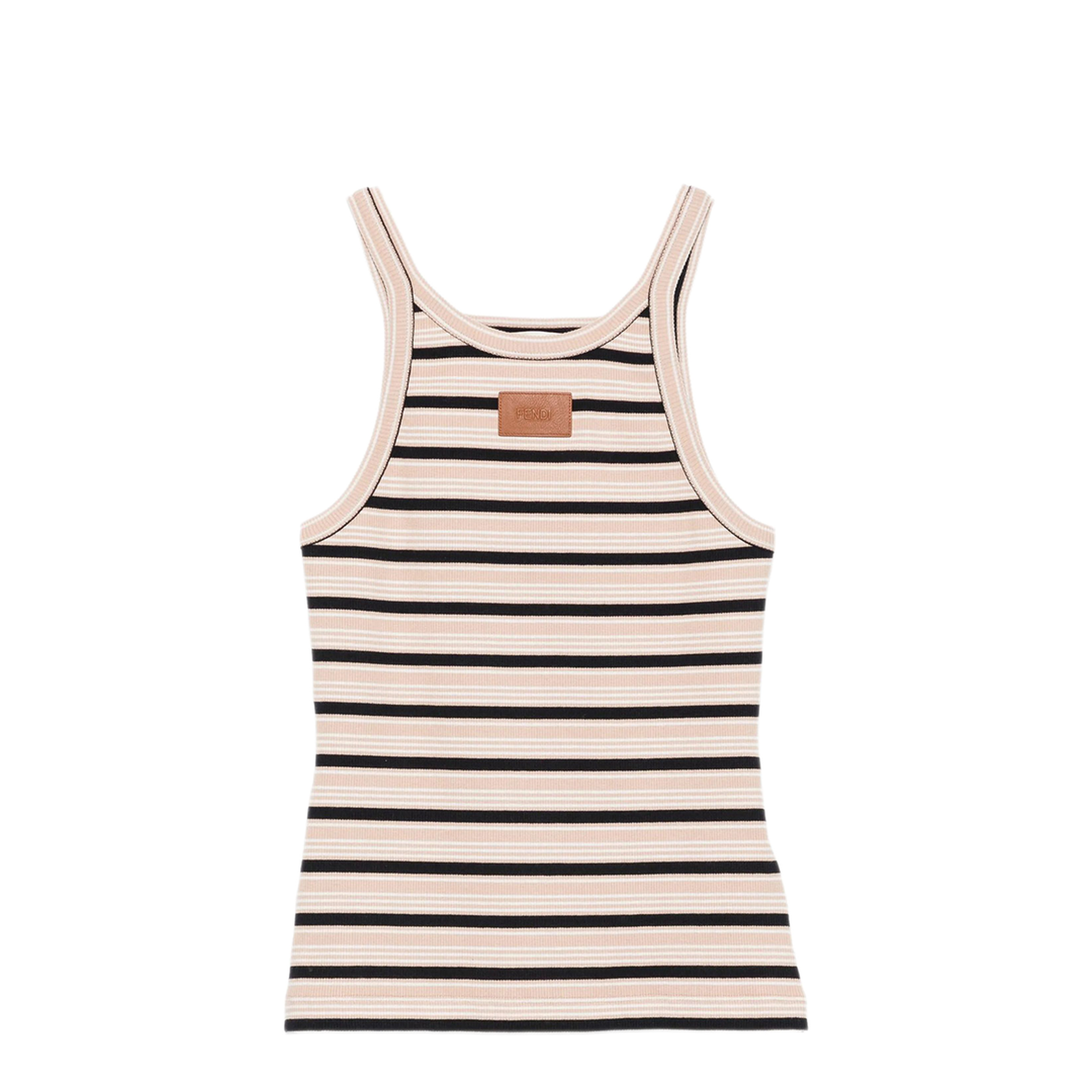 Multicolour Cotton Striped Knit Top - Image 1