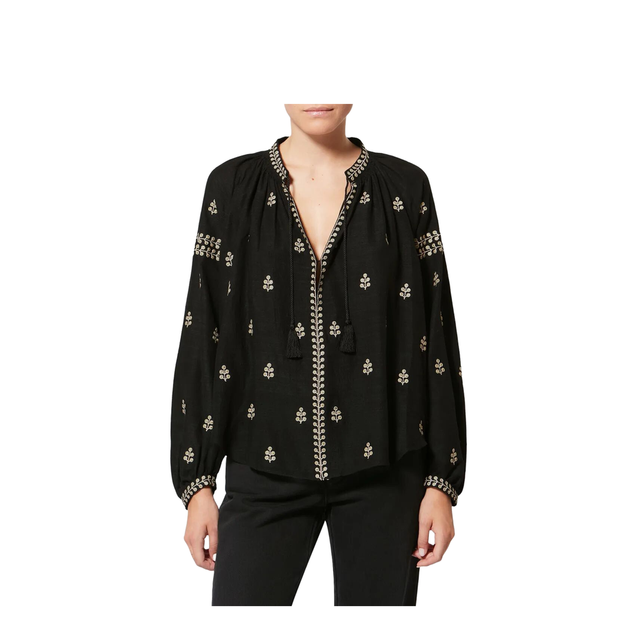 Rodis Embroidered Tussar Silk Blouse - Image 4