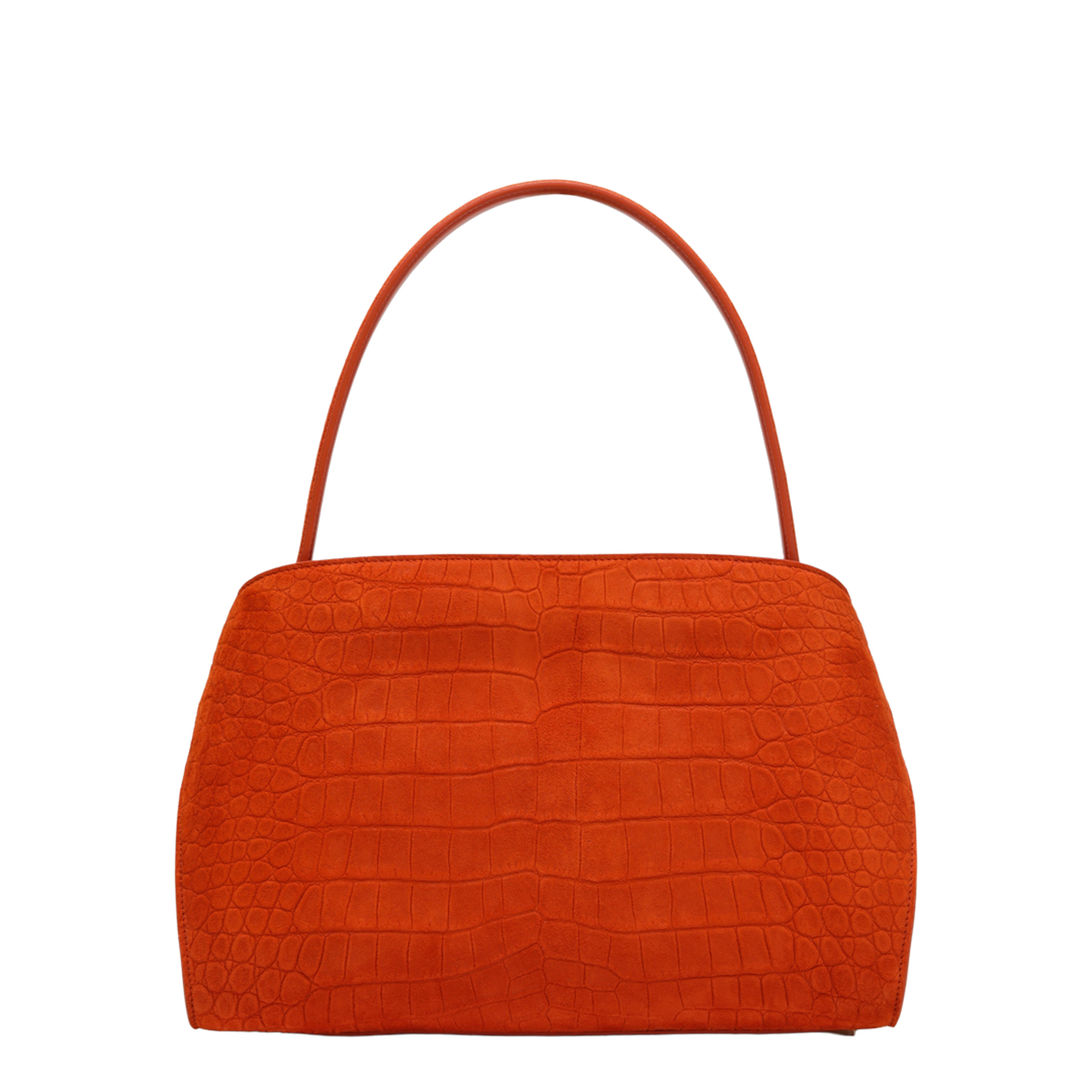 Orange Hug Soft M Top-Handle Bag with Crocodile Effect - Image 2
