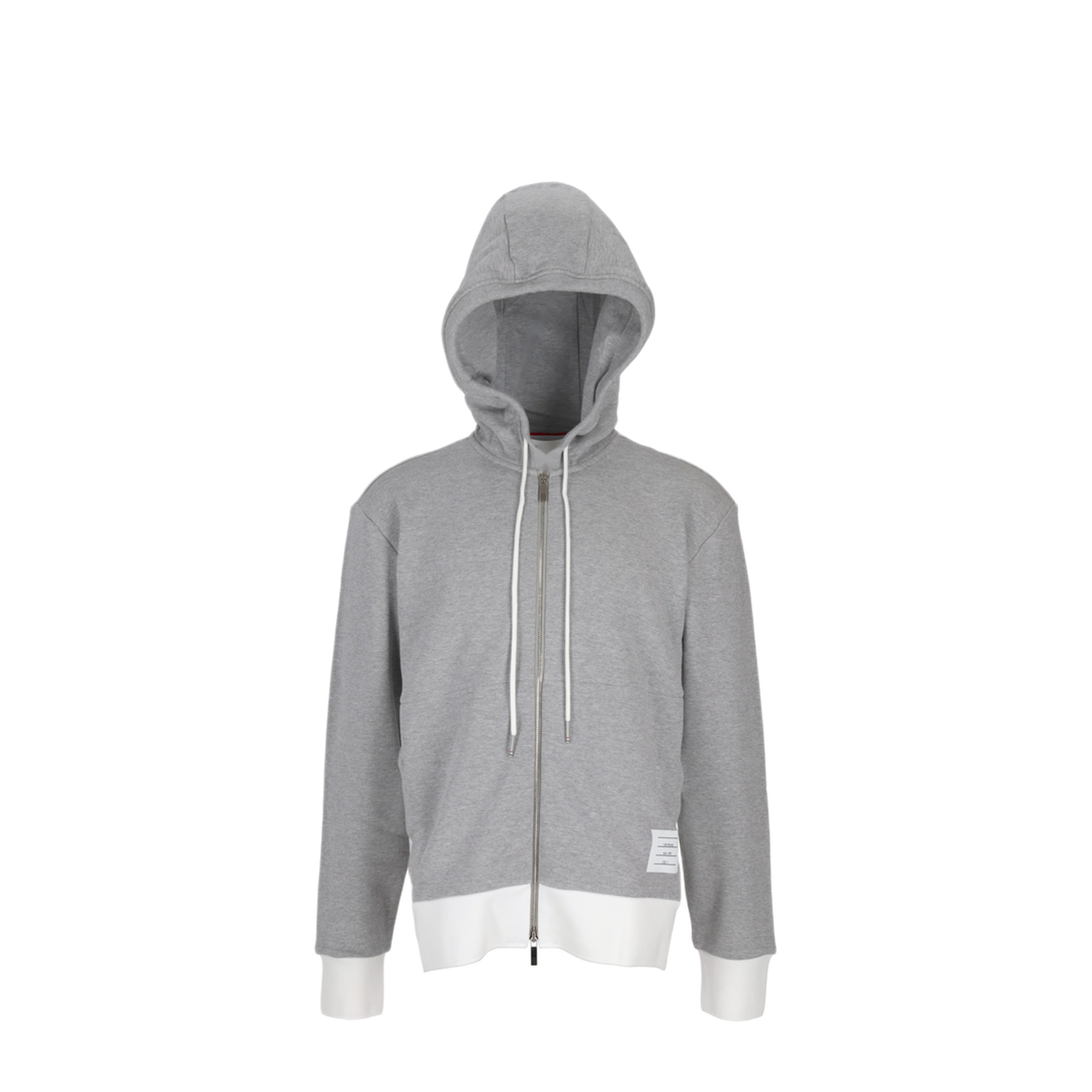 Zip Up Hoodie with Engineered 4 Bar in Color Blocked Solid Classic Loopback Jersey - Image 1