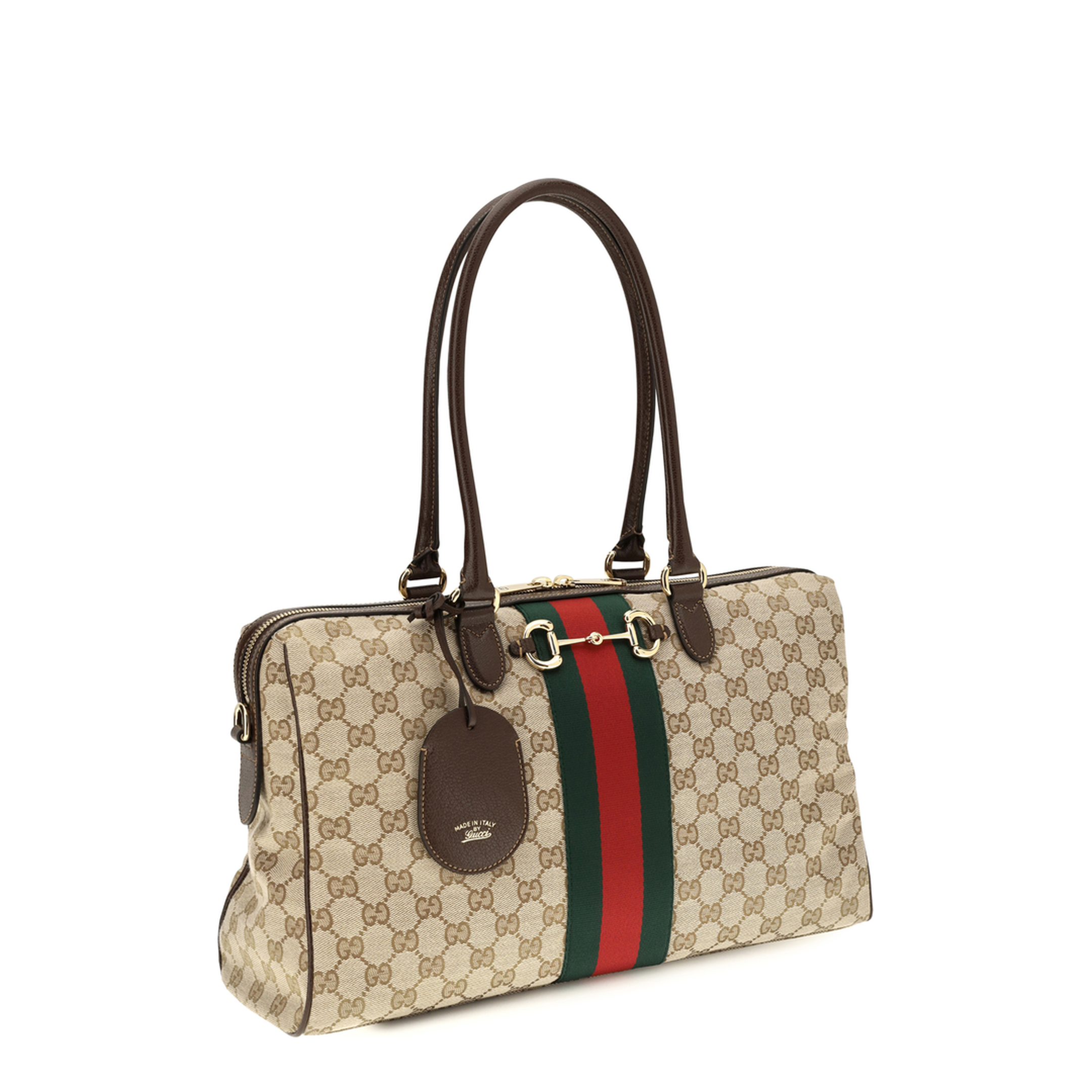 Large Horsebit Web Top Handle Bag - Image 2