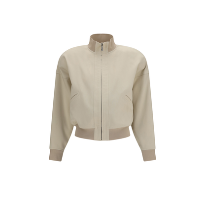Zip Bomber Jacket in Silk Poplin - Image 1