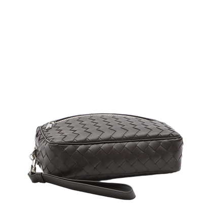 Intrecciato Small Leather Pouch - Brown - Image 3