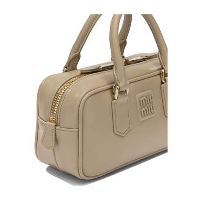 Arcadie Small Calfskin Handbag - Sand Beige - Image 4