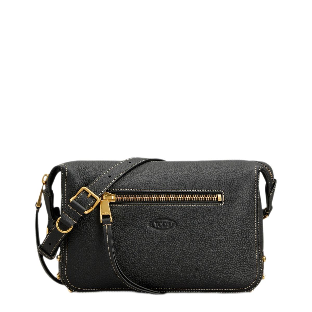 Mini Calf Leather Shoulder Bag - Black - Image 1
