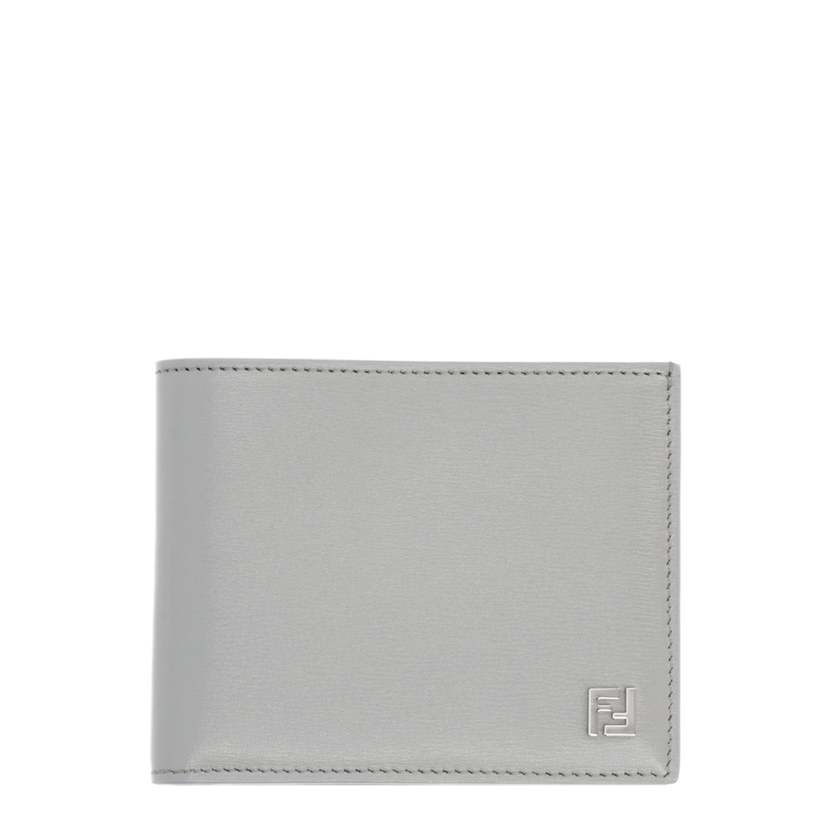 Squared FF Wallet Light Gray Calf Leather - Image 1