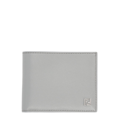 Squared FF Wallet Light Gray Calf Leather - Image 1