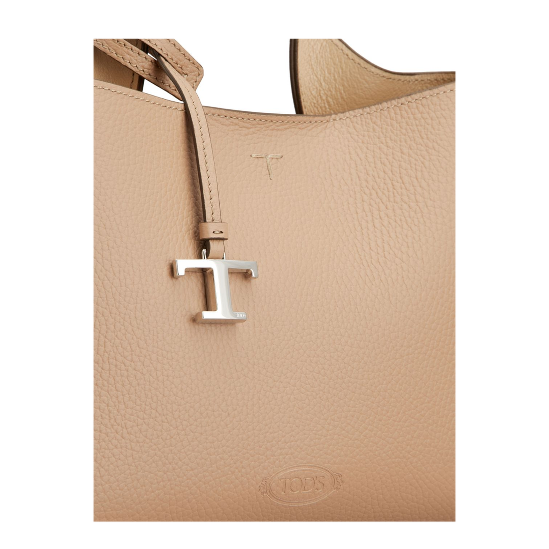 Small Calf Leather Top-Handle Bag - Cipria - Image 4