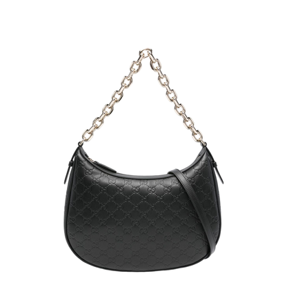 GG Emblem Large Leather Shoulder Bags - Black - Image 1