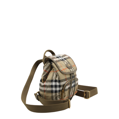 Horseshoe Mini Quilted Polyamide Backpack - Sand Beige - Image 4
