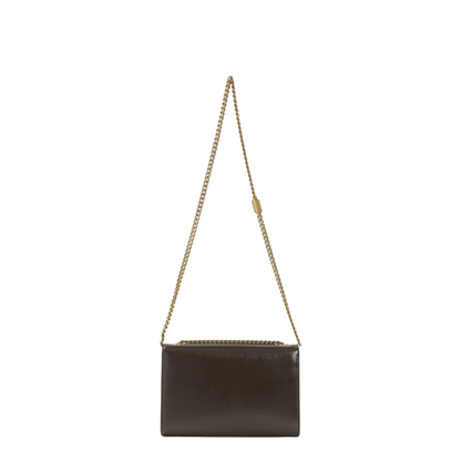 Kate Small Calf Leather Shoulder Bag - Gloss Kaki - Image 4