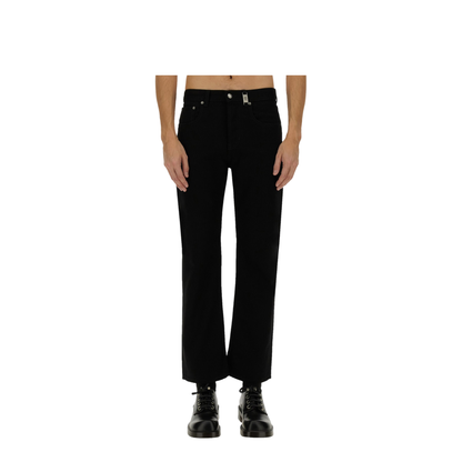 Black Straight Leg Denim Jeans - Image 1