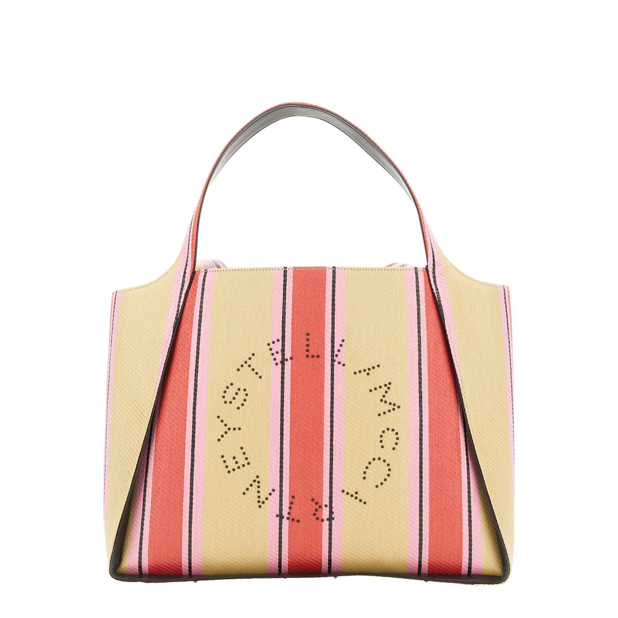 Barbes Small Lambskin Tote - Candy Pink/Black/White - Image 1