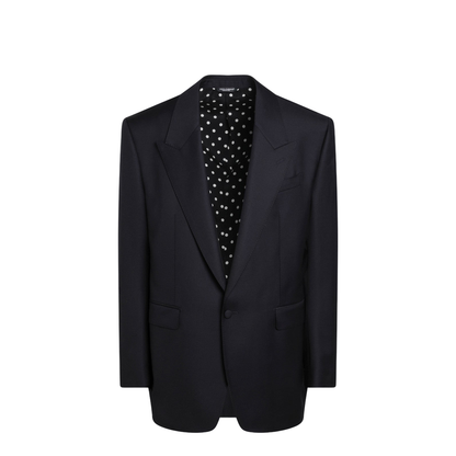Dark Navy Wool Single-Breasted Jacket - Image 1