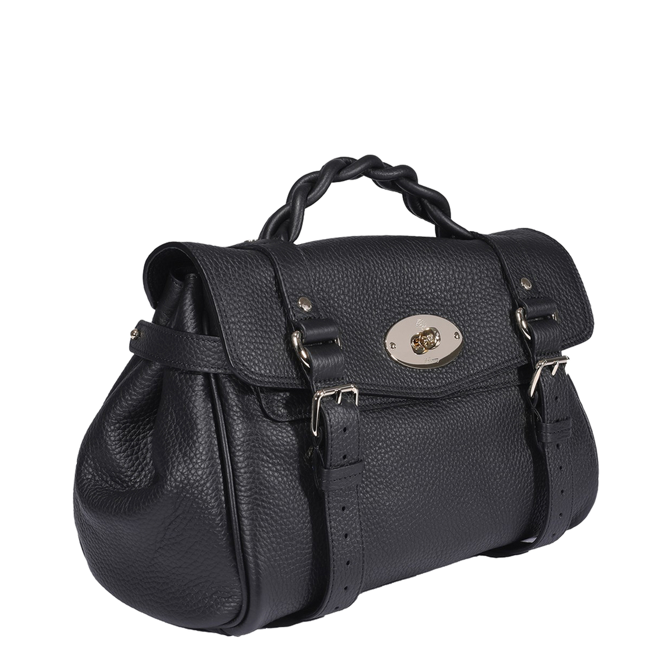 Alexa Heavy Grain Leather Shoulder Bag - Black - Image 4