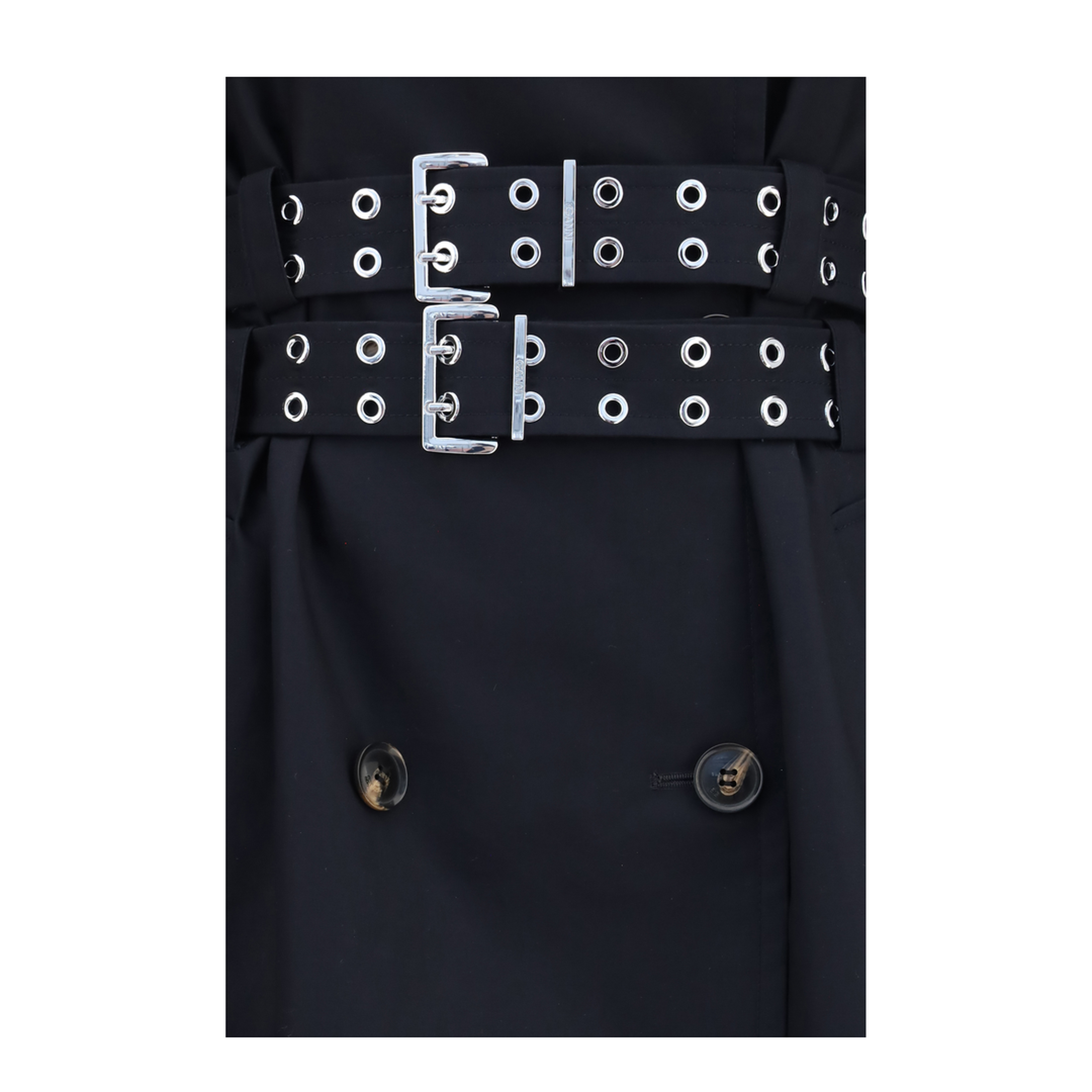 Double-breasted cotton Trench Coat with double belt - Image 3