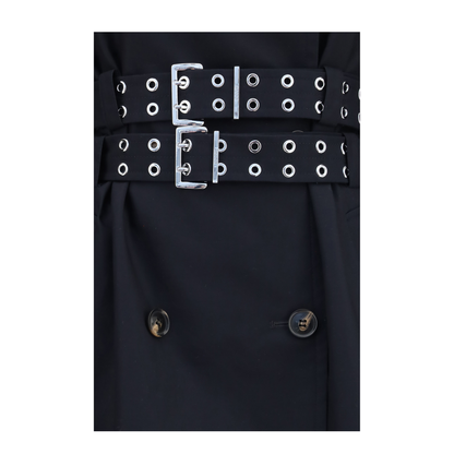 Double-breasted cotton Trench Coat with double belt - Image 3