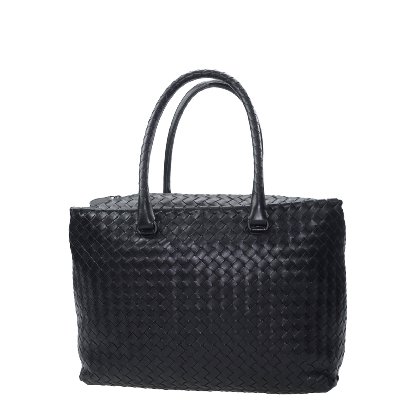 Intrecciato Small Leather Tote Bags - Black - Image 3