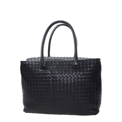 Intrecciato Small Leather Tote Bags - Black - Image 3