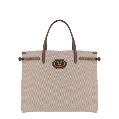 Medium "Antibes" Canvas Shopping Bag - Image 1