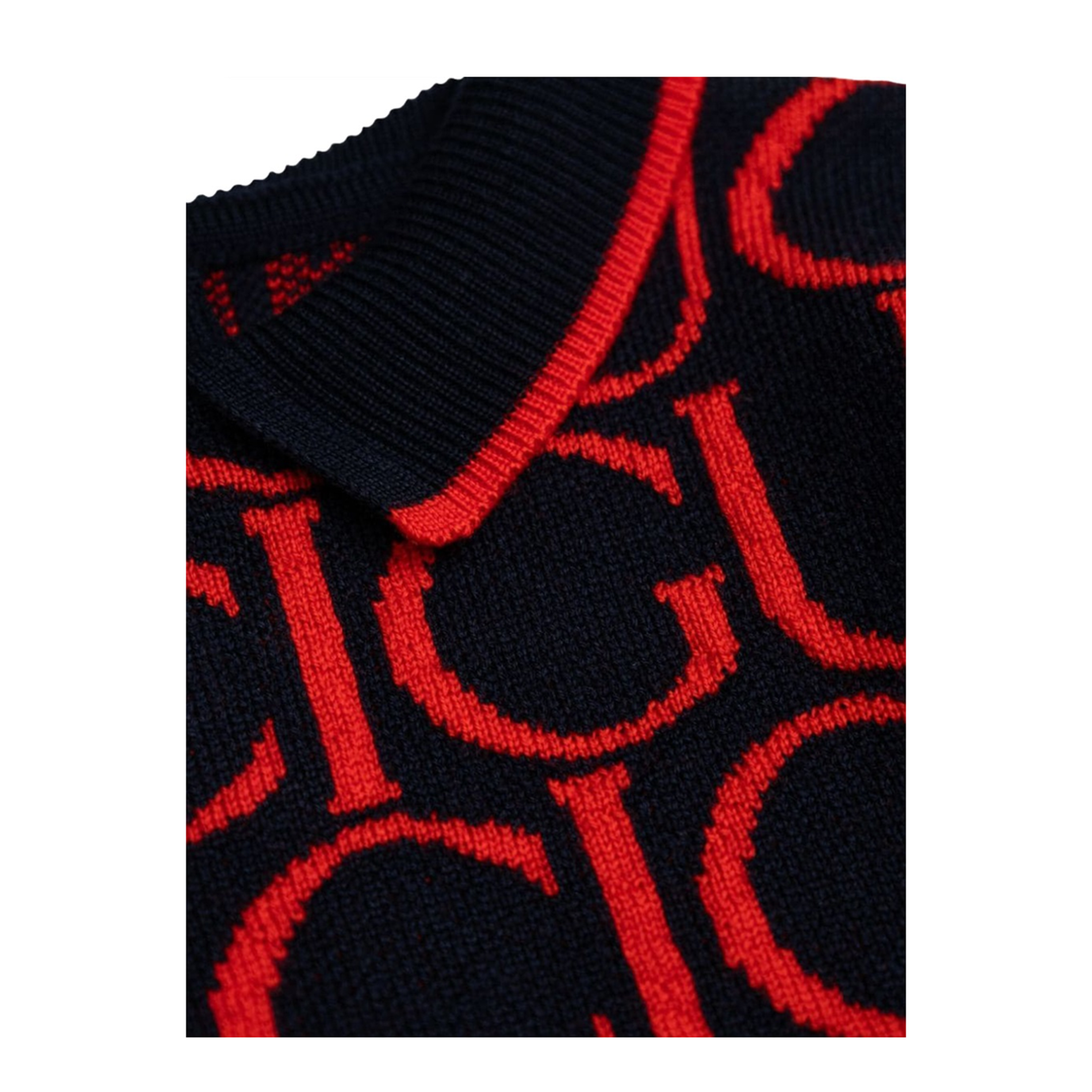 b l/s dress wo  jacquard/ ultramarine/red - Image 4