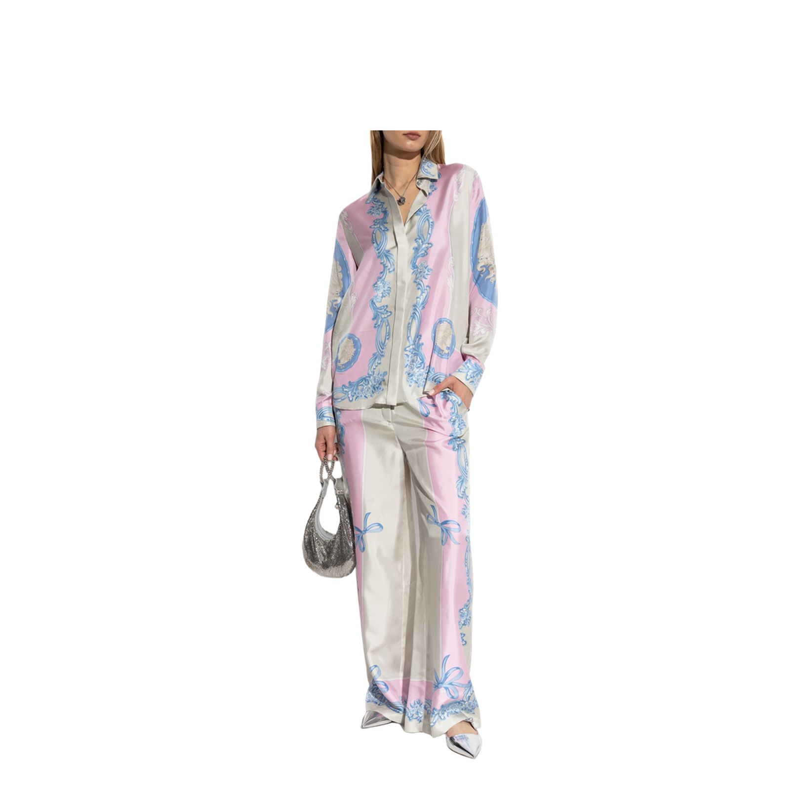 Pink Silk Shirt In Neutral - Image 3
