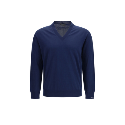 Midnight Blue Cotton Sweater - Image 1