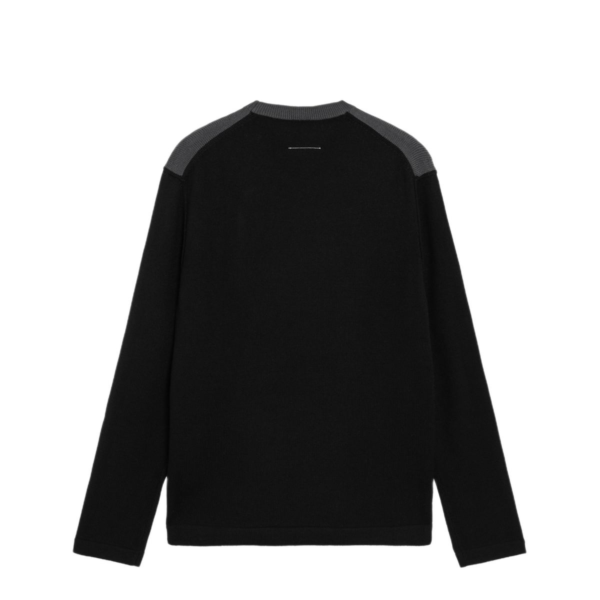 Asymmetrical Crewneck Sweater In Black And Grey - Image 2