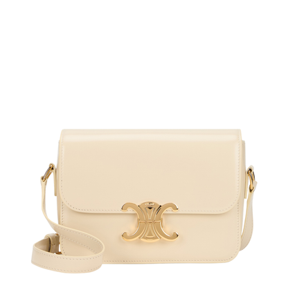 Triomphe Calfskin Shoulder Bag - Cream - Image 1
