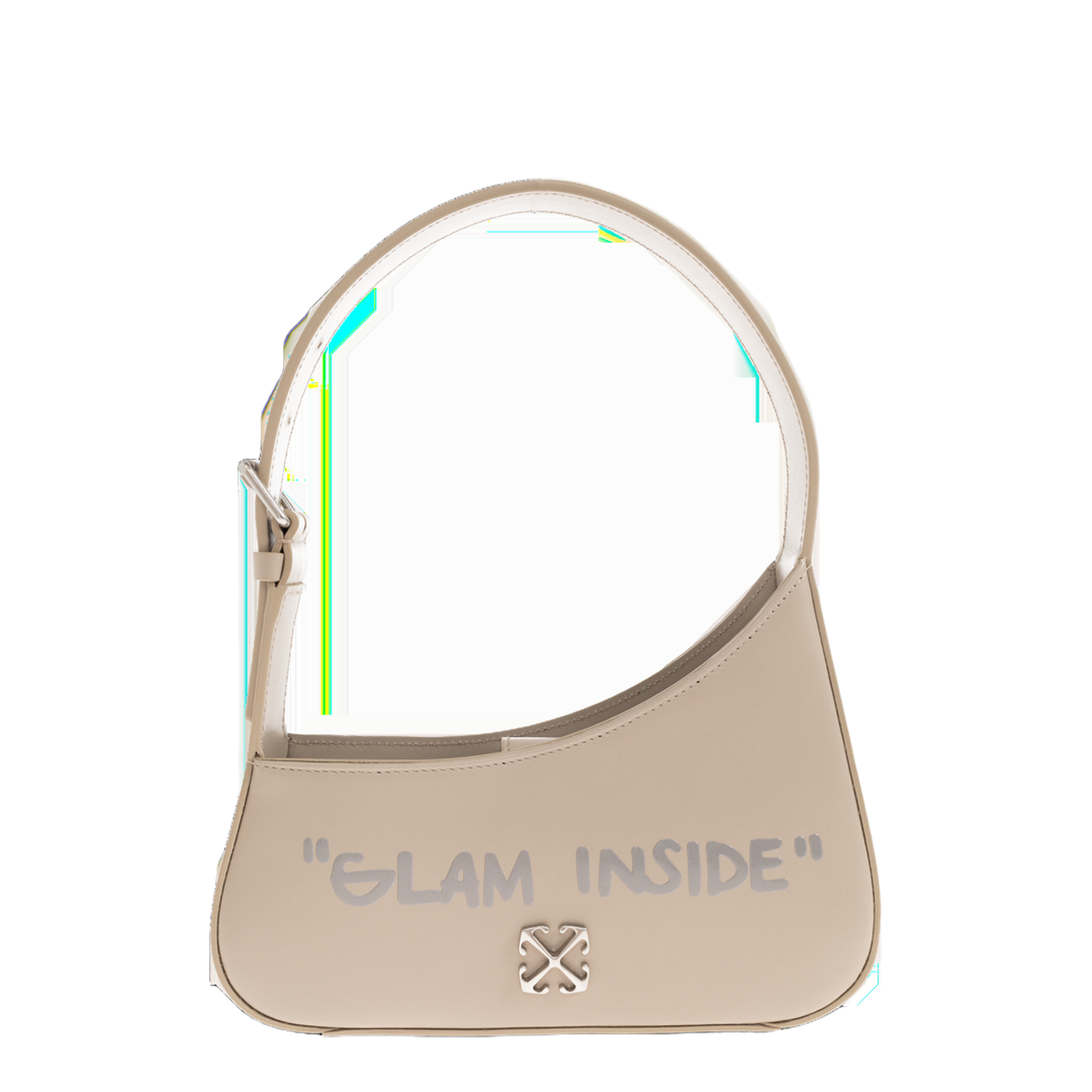 Glam Inside Small Calf Leather Tote - Beige - Image 1