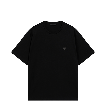 Boxy Cotton Crew-Neck T-Shirt in Black - Image 1