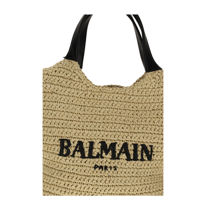 Le Panier Medium Raffia Basket Bag - Natural / Black - Image 4