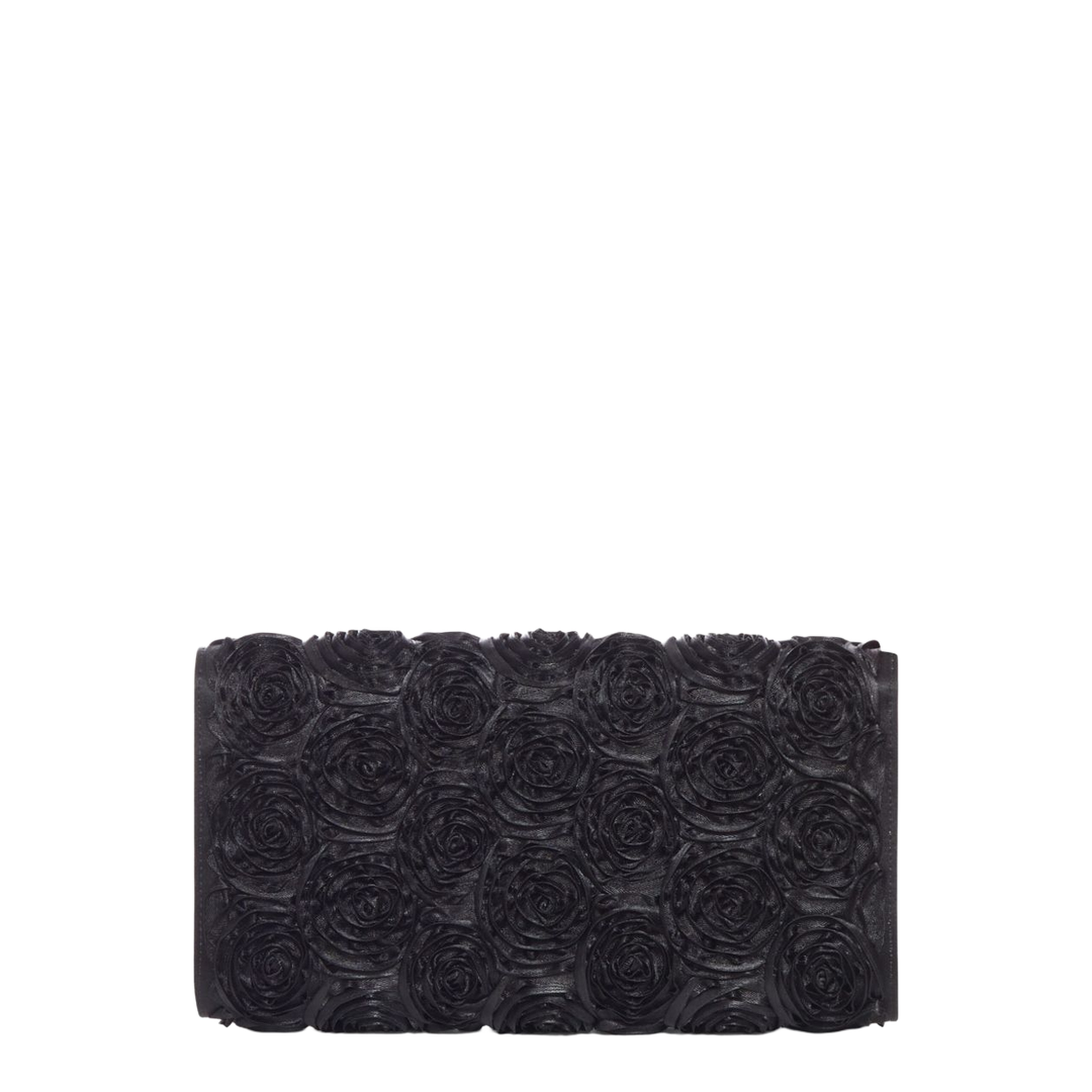 Satin Bag with Crystal Buckle and Rose Detail - Image 3