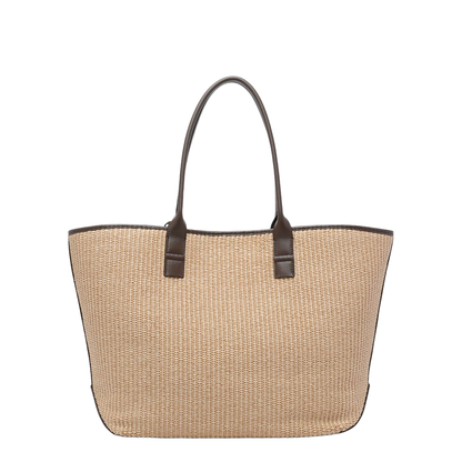 Address Medium Raffia Tote Bag - Beige - Image 3