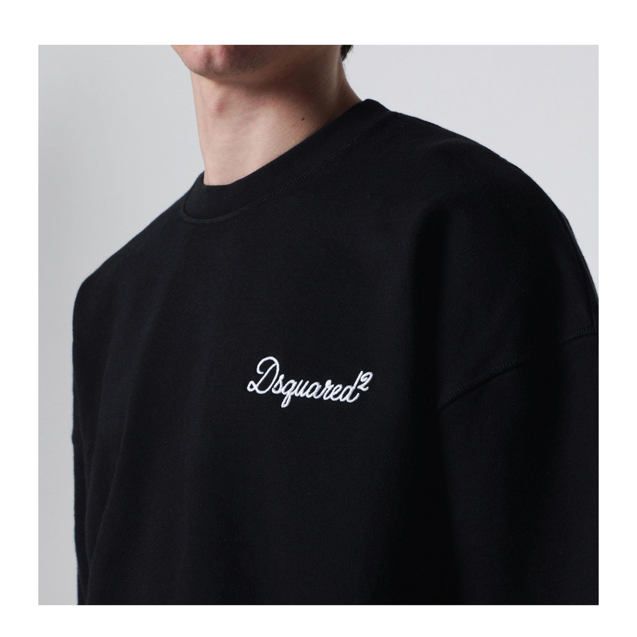 Black Relaxed-Fit Sweatshirt with Logo - Image 2