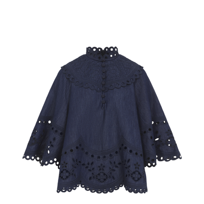 Mahon Broderie Denim Top - Image 2
