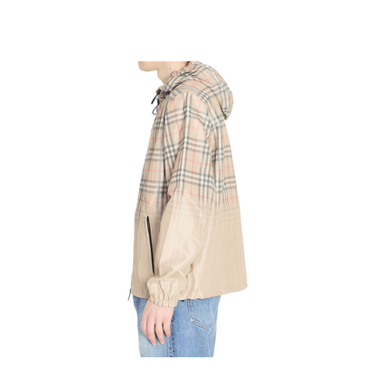 Hooded Jacket With Faded Check - Image 3