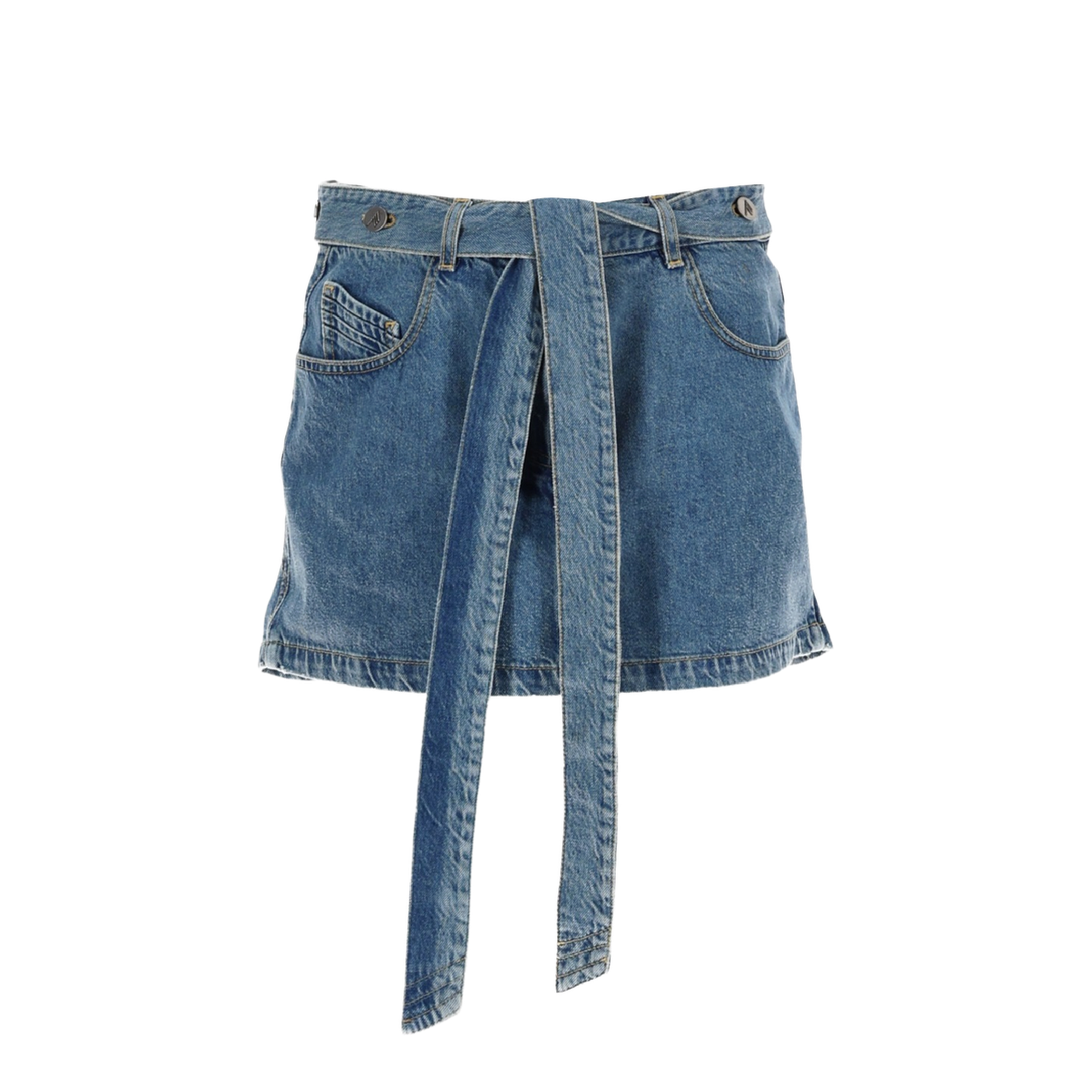 Denim Skirt with Belt - Image 1
