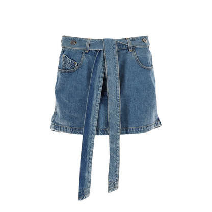 Denim Skirt with Belt - Image 1