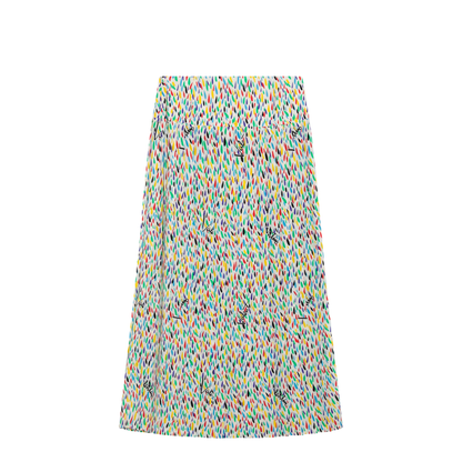 Multicolored Pleated Silk Midi Skirt - Image 2