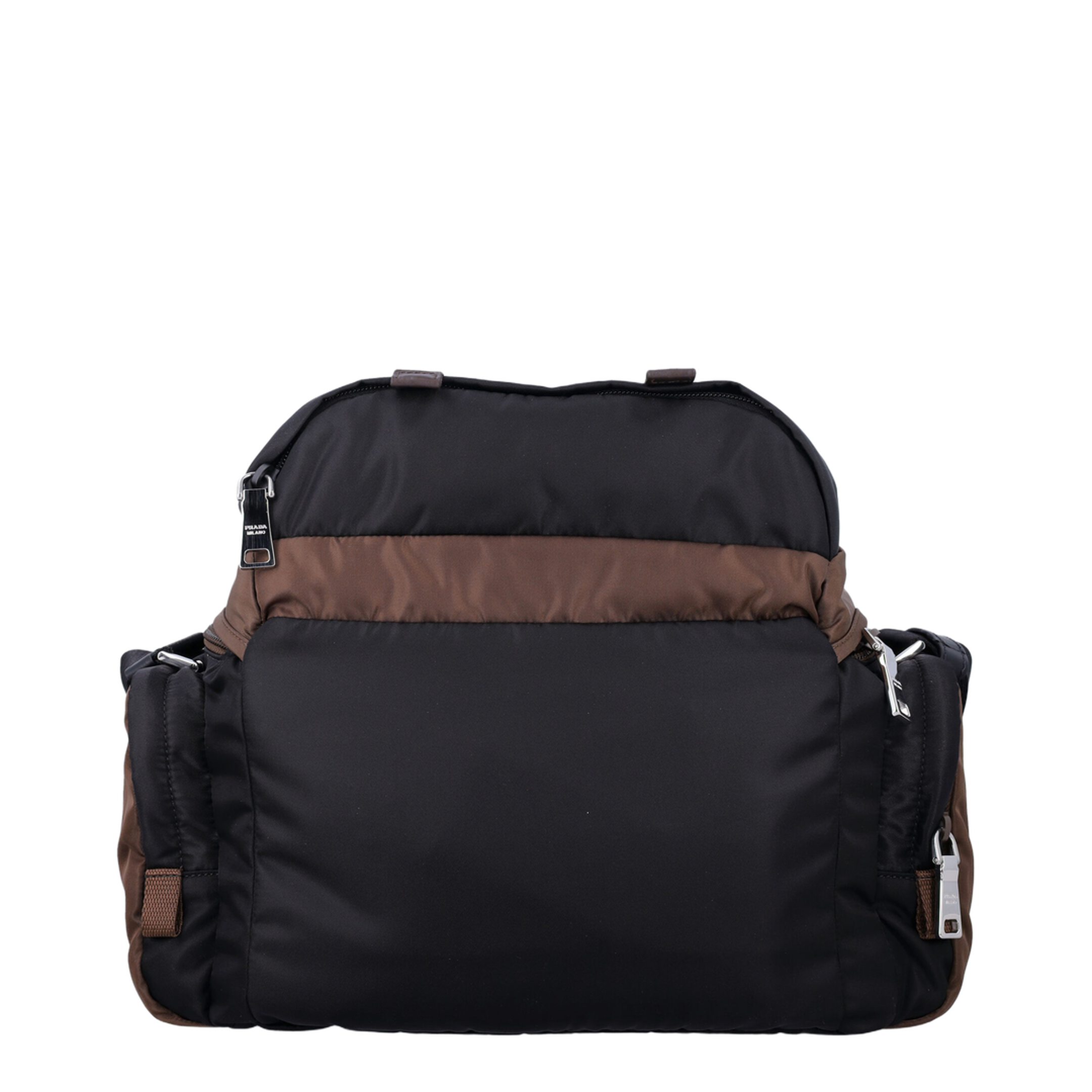 Re-Nylon Nylon & Leather Shoulder Bag - Black/Burnt - Image 3