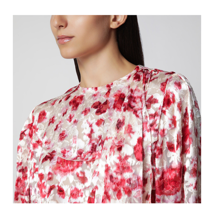 Firma blouse in printed silk dévoré georgette - Image 2