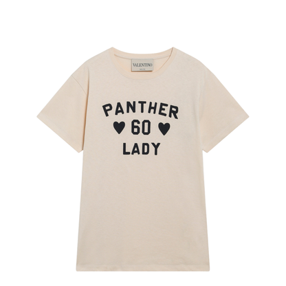 Panther Cotton Jersey T-Shirt in Birch/Black - Image 1