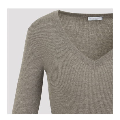 Ribbed V-Neck Sweater - Image 5