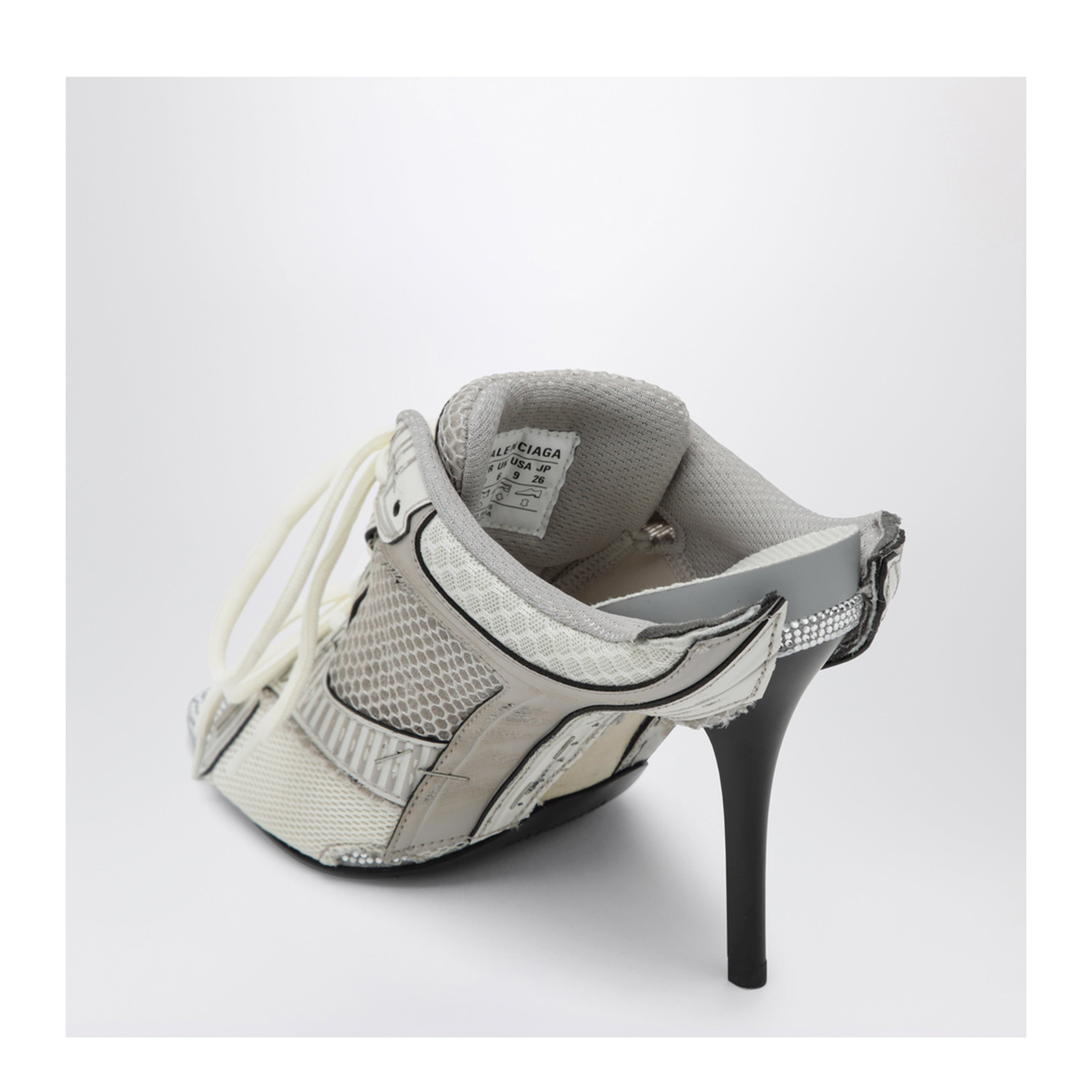 Stapler Grey Heeled Sandals with Distressed Effect - Image 2