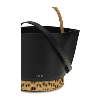 Leather and Rattan Handbag - Image 5
