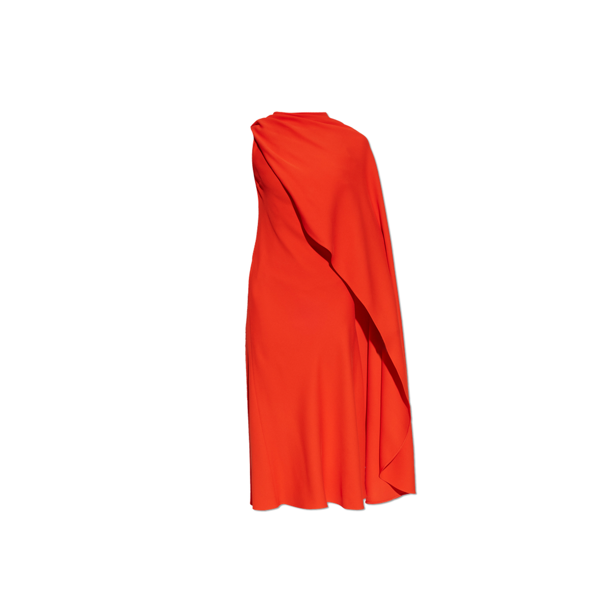 Coral Crepe Long Dress - Image 2