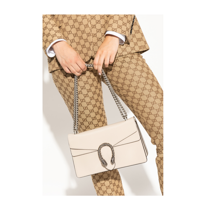 Dionysus Leather Wallet On Chain - Beige - Image 4